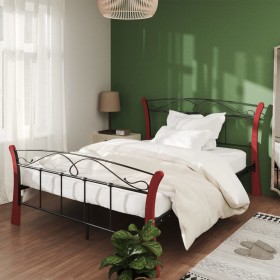 Estructura de cama de metal negra 120x200 cm de vidaXL, Camas y somieres - Ref: Foro24-324878, Precio: 114,08 €, Descuento: %