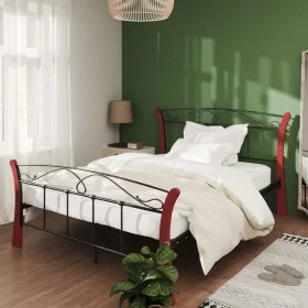 Estructura de cama de metal negra 120x200 cm de vidaXL, Camas y somieres - Ref: Foro24-324878, Precio: 112,89 €, Descuento: %