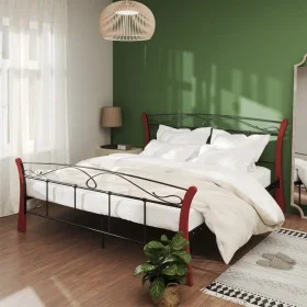 Black metal bed frame 140x200 cm by vidaXL, Beds and slatted bases - Ref: Foro24-324879, Price: 144,20 €, Discount: %