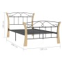 Estructura de cama de metal negro 100x200 cm de vidaXL, Camas y somieres - Ref: Foro24-324884, Precio: 147,05 €, Descuento: %