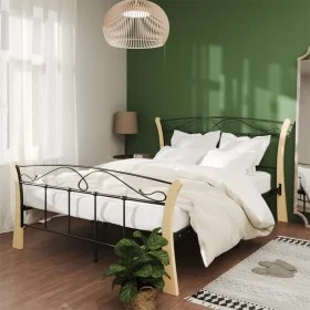 Estructura de cama de metal negra 120x200 cm de vidaXL, Camas y somieres - Ref: Foro24-324885, Precio: 96,26 €, Descuento: %