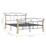 Estructura de cama de metal negra 120x200 cm de vidaXL, Camas y somieres - Ref: Foro24-324885, Precio: 97,04 €, Descuento: %