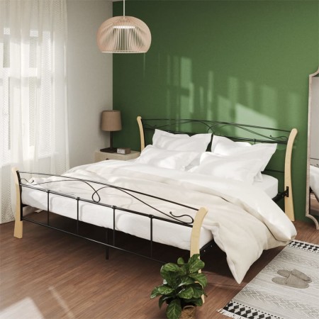 Estructura de cama de metal negra 200x200 cm de vidaXL, Camas y somieres - Ref: Foro24-324889, Precio: 151,56 €, Descuento: %
