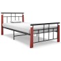 Estructura de cama metal y madera maciza de roble 90x200 cm de vidaXL, Camas y somieres - Ref: Foro24-324890, Precio: 82,68 €...