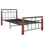 Estructura de cama metal y madera maciza de roble 90x200 cm de vidaXL, Camas y somieres - Ref: Foro24-324890, Precio: 82,68 €...