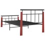 Estructura de cama metal y madera maciza de roble 90x200 cm de vidaXL, Camas y somieres - Ref: Foro24-324890, Precio: 82,68 €...