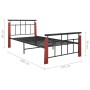 Estructura de cama metal y madera maciza de roble 90x200 cm de vidaXL, Camas y somieres - Ref: Foro24-324890, Precio: 82,68 €...