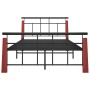 Estructura de cama metal y madera maciza de roble 130x200 cm de vidaXL, Camas y somieres - Ref: Foro24-324892, Precio: 111,32...