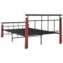 Estructura de cama metal y madera maciza de roble 130x200 cm de vidaXL, Camas y somieres - Ref: Foro24-324892, Precio: 111,32...