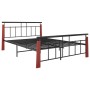Estructura de cama metal y madera maciza de roble 140x200 cm de vidaXL, Camas y somieres - Ref: Foro24-324893, Precio: 99,56 ...