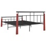 Estructura de cama metal y madera maciza de roble 140x200 cm de vidaXL, Camas y somieres - Ref: Foro24-324893, Precio: 99,56 ...