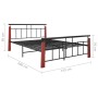 Estructura de cama metal y madera maciza de roble 140x200 cm de vidaXL, Camas y somieres - Ref: Foro24-324893, Precio: 99,56 ...