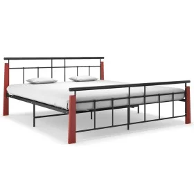 Solid oak metal bed frame 180x200 cm by vidaXL, Beds and slatted bases - Ref: Foro24-324895, Price: 171,88 €, Discount: %