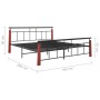 Estructura de cama madera maciza de roble metal 180x200 cm de vidaXL, Camas y somieres - Ref: Foro24-324895, Precio: 174,59 €...