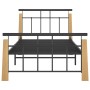 Estructura de cama metal y madera maciza de roble 90x200 cm de vidaXL, Camas y somieres - Ref: Foro24-324897, Precio: 87,29 €...