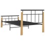 Estructura de cama metal y madera maciza de roble 90x200 cm de vidaXL, Camas y somieres - Ref: Foro24-324897, Precio: 87,29 €...