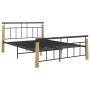 Estructura de cama metal y madera maciza de roble 140x200 cm de vidaXL, Camas y somieres - Ref: Foro24-324900, Precio: 99,61 ...