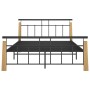 Estructura de cama metal y madera maciza de roble 140x200 cm de vidaXL, Camas y somieres - Ref: Foro24-324900, Precio: 99,61 ...