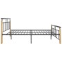 Estructura de cama metal y madera maciza de roble 140x200 cm de vidaXL, Camas y somieres - Ref: Foro24-324900, Precio: 99,61 ...