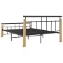 Estructura de cama metal y madera maciza de roble 140x200 cm de vidaXL, Camas y somieres - Ref: Foro24-324900, Precio: 99,61 ...