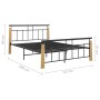 Estructura de cama metal y madera maciza de roble 140x200 cm de vidaXL, Camas y somieres - Ref: Foro24-324900, Precio: 99,61 ...