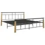 Metal bed frame and solid oak wood 180x200 cm by vidaXL, Beds and slatted bases - Ref: Foro24-324902, Price: 141,21 €, Discou...