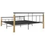 Metal bed frame and solid oak wood 180x200 cm by vidaXL, Beds and slatted bases - Ref: Foro24-324902, Price: 141,21 €, Discou...