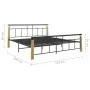 Metal bed frame and solid oak wood 180x200 cm by vidaXL, Beds and slatted bases - Ref: Foro24-324902, Price: 141,21 €, Discou...