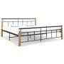 Estructura de cama metal y madera maciza de roble 200x200 cm de vidaXL, Camas y somieres - Ref: Foro24-324903, Precio: 150,46...