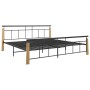 Estructura de cama metal y madera maciza de roble 200x200 cm de vidaXL, Camas y somieres - Ref: Foro24-324903, Precio: 150,46...
