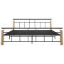 Estructura de cama metal y madera maciza de roble 200x200 cm de vidaXL, Camas y somieres - Ref: Foro24-324903, Precio: 150,46...