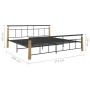 Estructura de cama metal y madera maciza de roble 200x200 cm de vidaXL, Camas y somieres - Ref: Foro24-324903, Precio: 150,46...
