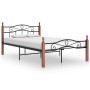 Estructura de cama metal y madera maciza de roble 120x200 cm de vidaXL, Camas y somieres - Ref: Foro24-324906, Precio: 129,80...
