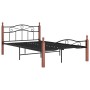 Estructura de cama metal y madera maciza de roble 120x200 cm de vidaXL, Camas y somieres - Ref: Foro24-324906, Precio: 129,80...