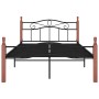 Estructura de cama metal y madera maciza de roble 120x200 cm de vidaXL, Camas y somieres - Ref: Foro24-324906, Precio: 129,80...