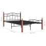 Estructura de cama metal y madera maciza de roble 120x200 cm de vidaXL, Camas y somieres - Ref: Foro24-324906, Precio: 129,80...