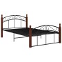 Estructura de cama metal y madera maciza de roble 120x200 cm de vidaXL, Camas y somieres - Ref: Foro24-324920, Precio: 127,70...