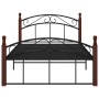 Estructura de cama metal y madera maciza de roble 120x200 cm de vidaXL, Camas y somieres - Ref: Foro24-324920, Precio: 127,70...