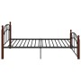 Estructura de cama metal y madera maciza de roble 120x200 cm de vidaXL, Camas y somieres - Ref: Foro24-324920, Precio: 127,70...