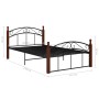 Estructura de cama metal y madera maciza de roble 120x200 cm de vidaXL, Camas y somieres - Ref: Foro24-324920, Precio: 127,70...