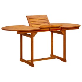 Mesa de comedor jardín madera maciza acacia (120-170)x80x75 cm en Mesas de jardín | Comprar online en Foru.es