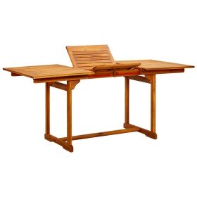 Mesa de comedor jardín madera maciza acacia (120-170)x80x75 cm en Mesas de jardín | Comprar online en Foru.es