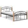 Estructura de cama metal y madera maciza de roble 120x200 cm de vidaXL, Camas y somieres - Ref: Foro24-324927, Precio: 94,62 ...