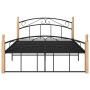 Estructura de cama metal y madera maciza de roble 140x200 cm de vidaXL, Camas y somieres - Ref: Foro24-324928, Precio: 105,98...