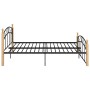 Estructura de cama metal y madera maciza de roble 140x200 cm de vidaXL, Camas y somieres - Ref: Foro24-324928, Precio: 105,98...