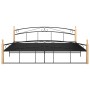 Estructura de cama metal y madera maciza de roble 200x200 cm de vidaXL, Camas y somieres - Ref: Foro24-324931, Precio: 112,42...