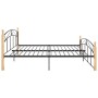 Estructura de cama metal y madera maciza de roble 200x200 cm de vidaXL, Camas y somieres - Ref: Foro24-324931, Precio: 112,42...