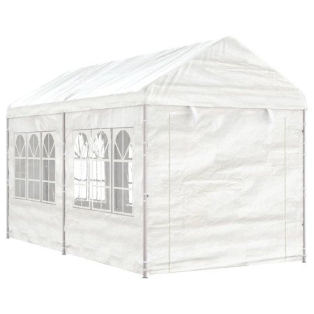 Cenador con techo polietileno blanco 4,46x2,28x2,69 m de vidaXL, Carpas y cenadores - Ref: Foro24-3155478, Precio: 224,46 €, ...