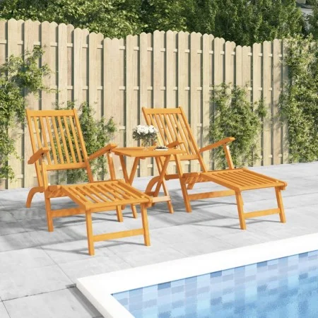Sillas de jardín con reposapiés 2 uds madera maciza de acacia by vidaXL, Loungers - Ref: Foro24-3120438, Price: 225,14 €, Dis...