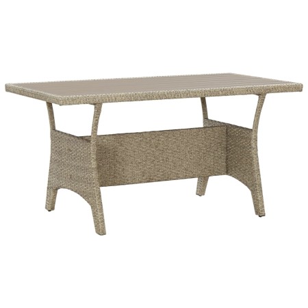 Mesa de jardín de ratán sintético gris 120x70x66 cm en Mesas de jardín | Comprar online en Foru.es